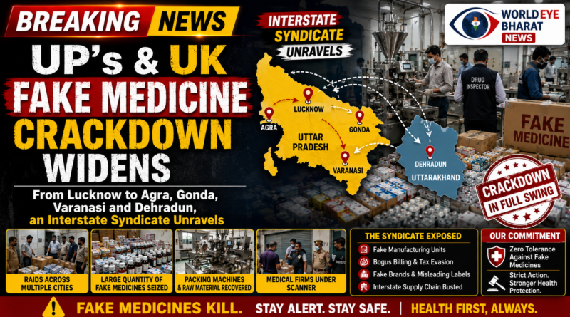 UP’s Fake Medicine Crackdown Widens — From Lucknow to Agra, Gonda, Varanasi and Dehradun, an Interstate Syndicate Unravels