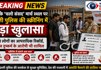 CJP के ‘चलो संसद’ मार्च स्थल पर दिल्ली पुलिस की स्क्रीनिंग में बड़ा खुलासा — 989 लोगों का आपराधिक रिकॉर्ड, हत्या व दुष्कर्म के आरोपी भी शामिल